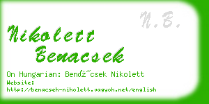 nikolett benacsek business card